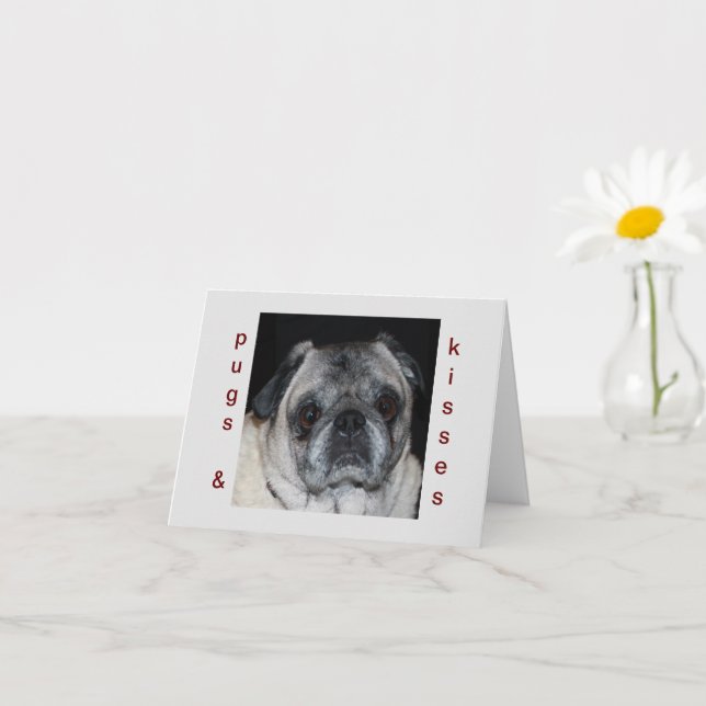 Tarjeta de nota Pugs & Kisses (Planta pequeña)