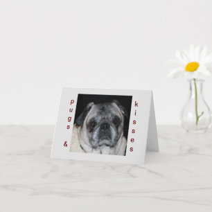 Tarjeta de nota Pugs & Kisses