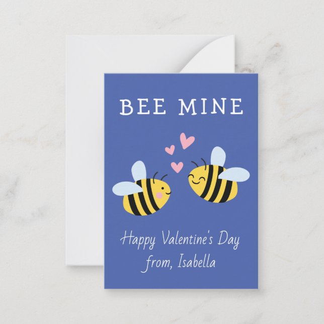 Tarjeta de nota púrpura de BEE MINE Classroom vale (Anverso)