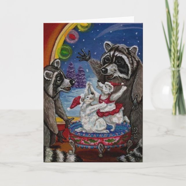 Tarjeta de nota RACCOON Dance Bear Music Box (Anverso)
