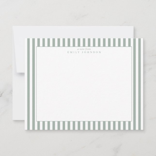 Tarjeta de nota rayada Sage (Anverso)