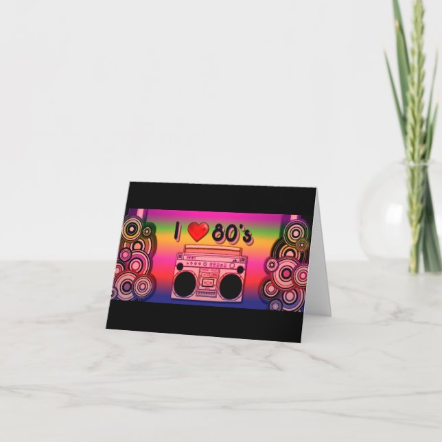 Tarjeta de nota retro de Boombox 80 (Anverso)