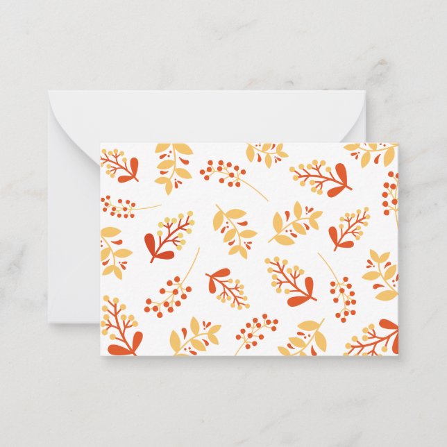 Tarjeta de nota Retro Otumn Florals 2 (Anverso)