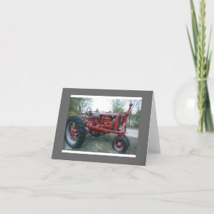 Tarjeta de nota roja del tractor