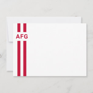 Tarjeta de nota roja y blanca de bandas preparator