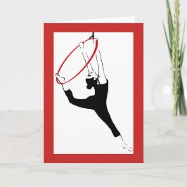 Tarjeta de nota roja y negra de gancho aéreo clási