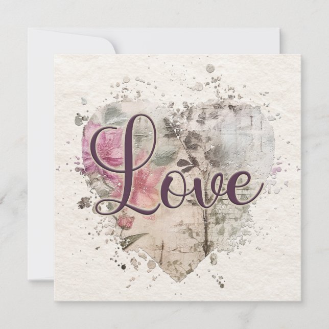 Tarjeta de nota romántica de amor (Anverso)