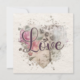 Tarjeta de nota romántica de amor