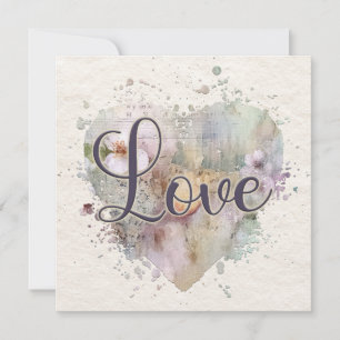Tarjeta de nota romántica de amor