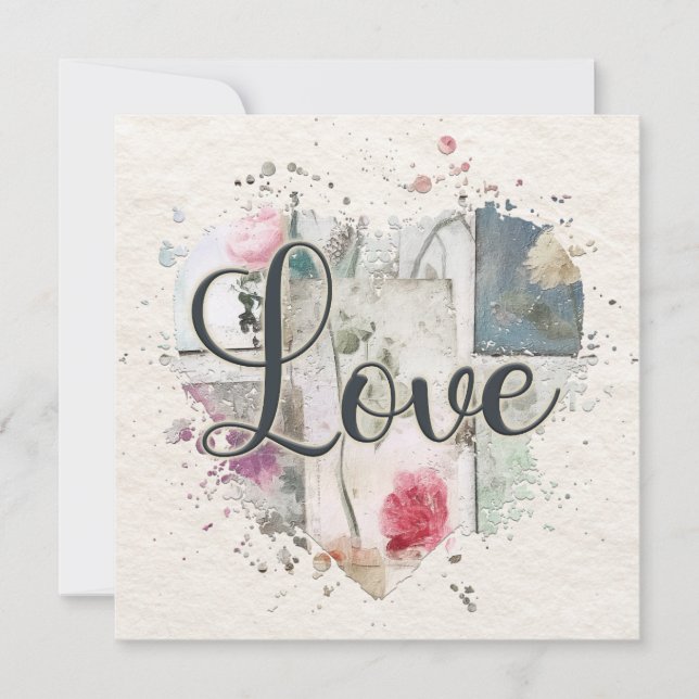 Tarjeta de nota romántica de amor (Anverso)