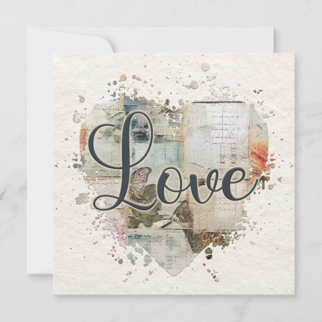 Tarjeta de nota romántica de amor (Anverso)