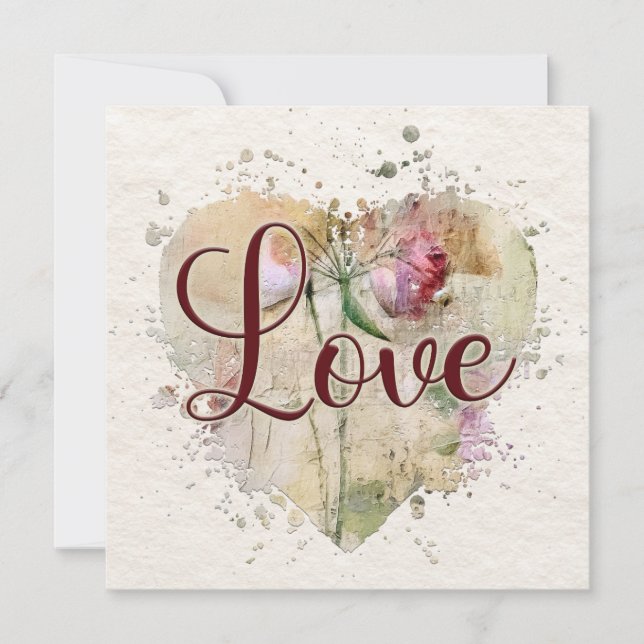 Tarjeta de nota romántica de amor (Anverso)