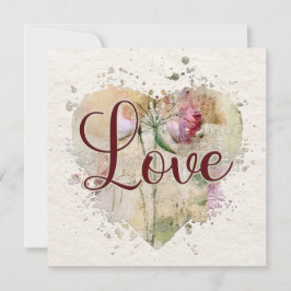 Tarjeta de nota romántica de amor