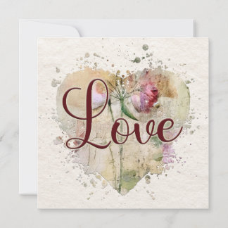 Tarjeta de nota romántica de amor