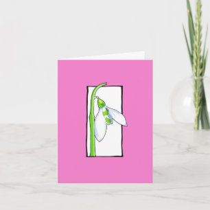 Tarjeta de nota rosa blanco nevado
