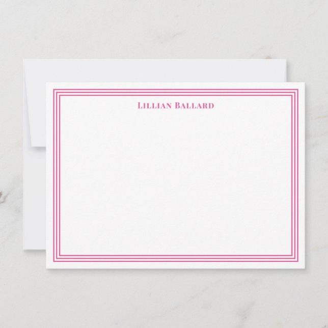 Tarjeta de nota rosa brillante de borde grande (Anverso)