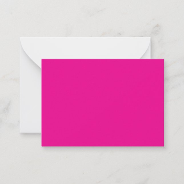 Tarjeta de nota rosa caliente sobre mármol (Anverso)