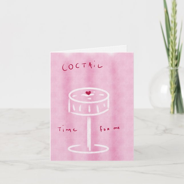Tarjeta de nota rosa doblada (Anverso)