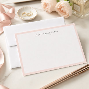Tarjeta de nota rosa sonrojado   Tarjetas minimali