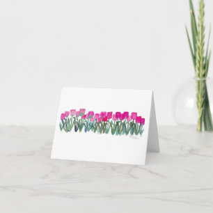Tarjeta de nota Rosa Tulip Grove