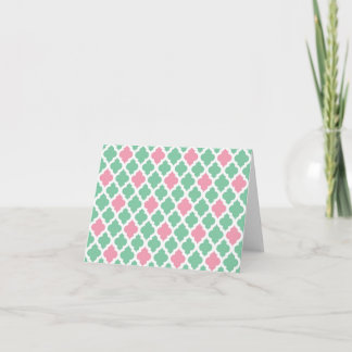 Tarjeta de nota rosa y verde