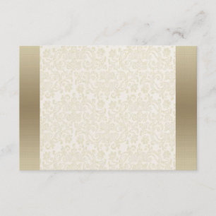 Tarjeta de nota RSVP de Ivory Lace Damask