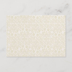 Tarjeta de nota RSVP de Ivory Lace Damask