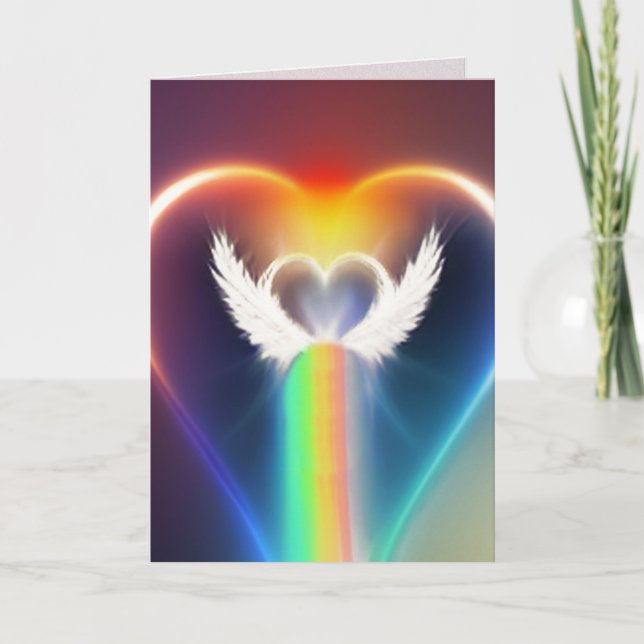 Tarjeta de nota/saludo cardíaco del Ángel del Arco (Anverso)