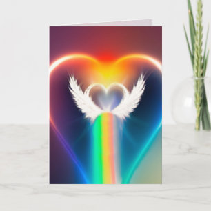 Tarjeta de nota/saludo cardíaco del Ángel del Arco