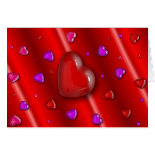 Tarjeta de nota/saludo de corazón (Anverso (Horizontal))