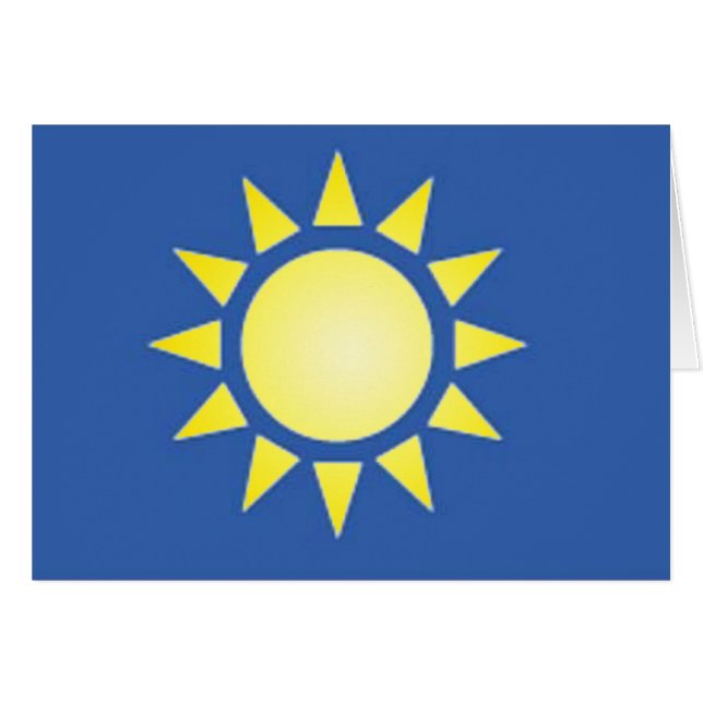 Tarjeta de nota/saludo de sol amarillo (Anverso (Horizontal))
