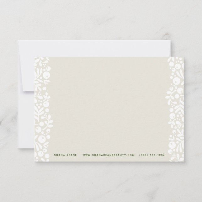 Tarjeta de nota Sand and Green Berries (Anverso)