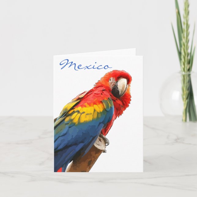 Tarjeta de nota Scarlet Macaw Mexico (Anverso)