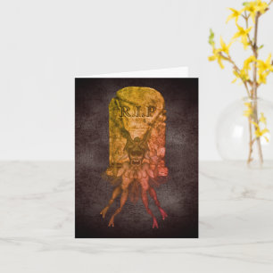 Tarjeta de nota Scary Goblin Tombstone Halloween