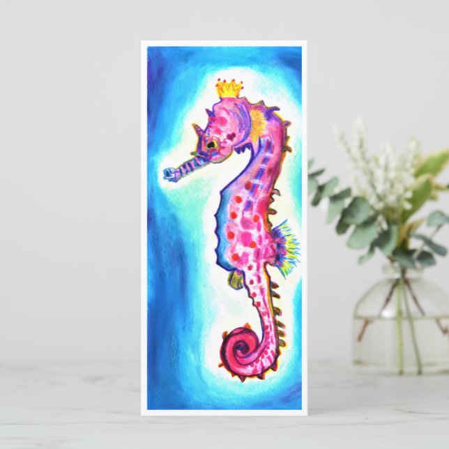 TARJETA DE NOTA SEAHORSE (Anverso de pie)
