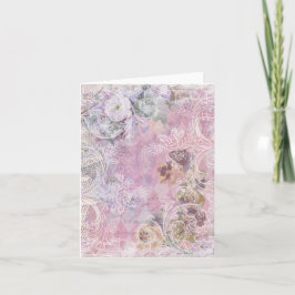 Tarjeta de nota Shabby Vintage Floral Blank