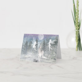 tarjeta de nota Siluetts de fantasía de invierno