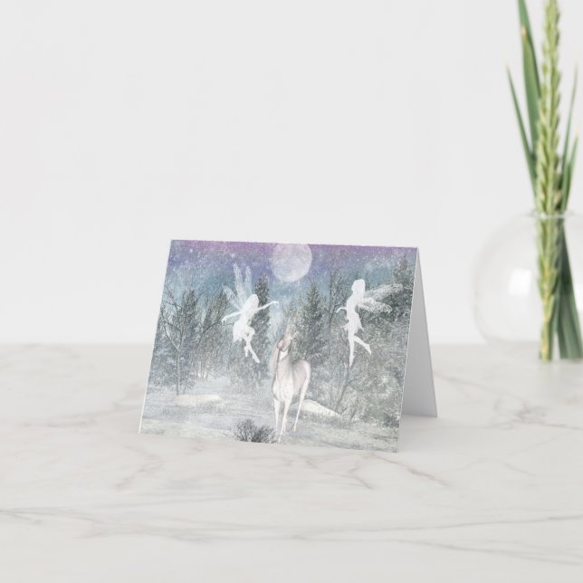 tarjeta de nota Siluetts de fantasía de invierno (Anverso)