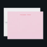 Tarjeta de nota simple de agradecimiento rosa<br><div class="desc">Comparte tu gratitud con esta simple tarjeta de nota de agradecimiento rosa. Un color suave y elegante perfecto para bodas, duchas de novia, duchas de bebé o notas cotidianas. El tono rosa suave añade calidez y encanto, creando una apariencia minimalista moderna que se adapta a cualquier ocasión.</div>