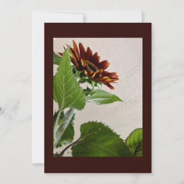 Tarjeta de nota simple de girasoles escrita a mano