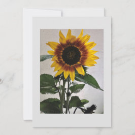Tarjeta de nota simple de girasoles escrita a mano