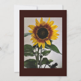 Tarjeta de nota simple de girasoles escrita a mano
