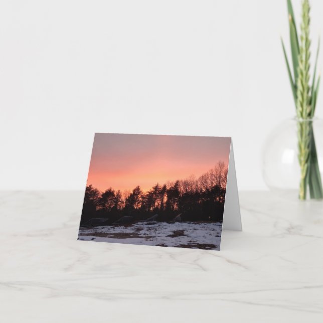 Tarjeta de nota Snowley Slope Sunset (Anverso)