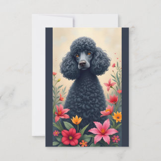 Tarjeta de nota sobre cangrejo negro y flores