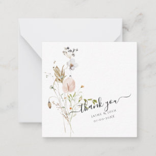 Tarjeta de nota sobre el fin de las flores silvest