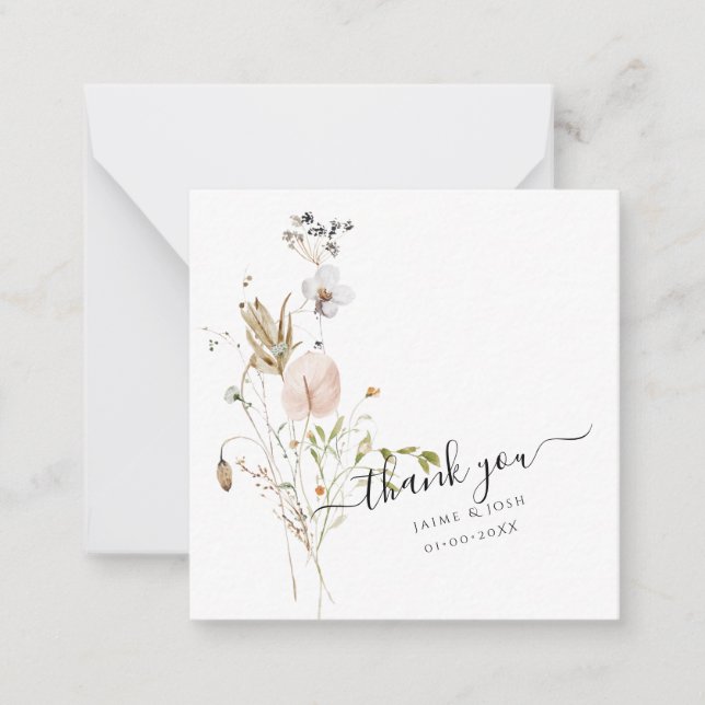 Tarjeta de nota sobre el fin de las flores silvest (Anverso)