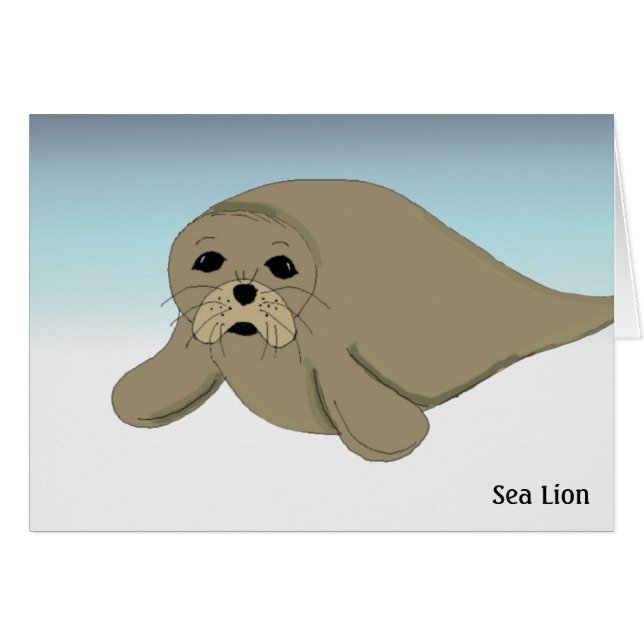 Tarjeta de nota sobre el león marino del personali (Anverso (Horizontal))