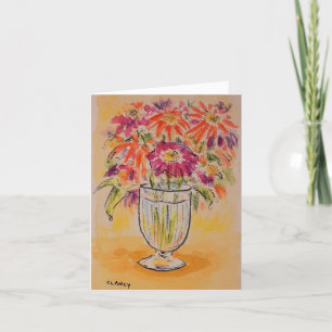Tarjeta De Nota Sobre El Pensamiento De Sus Flores