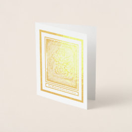 Tarjeta de nota sobre el Relieve metalizado Van We