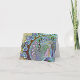 Tarjeta de nota sobre la concha arco iris